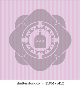 bottle of alcohol icon inside retro style pink emblem