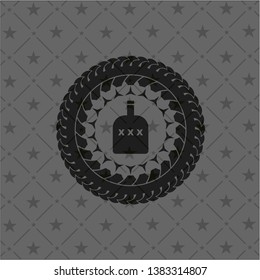 bottle of alcohol icon inside retro style black emblem