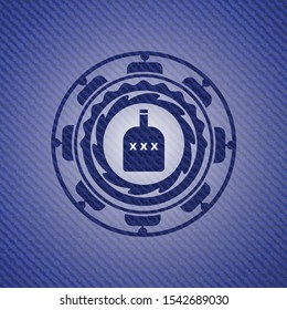 bottle of alcohol icon with jean texture