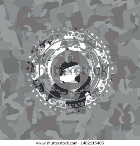 bottle of alcohol icon on grey camouflaged texture