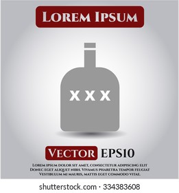 Frasco de alcohol Ilustración vectorial del icono del alcohol