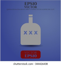 Botella de la ilustración del vector del icono del alcohol