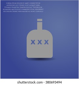 Botella de la ilustración del vector del icono del alcohol