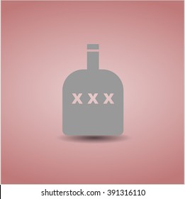 Botella de la ilustración del vector del icono del alcohol
