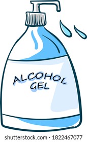 Bottle of alcohol, illustration, vector on white background