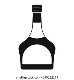 Bottle alcohol liqueur in black simple silhouette style icons vector illustration for design and web isolated on white background. Bottle alcohol liqueur vector object for labels
