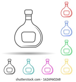 bottle of alcohol multi color style icon. Simple thin line, outline vector of bottle icons for ui and ux, website or mobile application