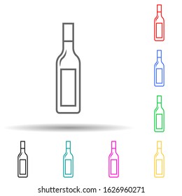 bottle of alcohol multi color style icon. Simple thin line, outline vector of bottle icons for ui and ux, website or mobile application