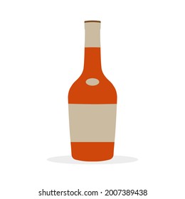 Bottle with alcohol on white background