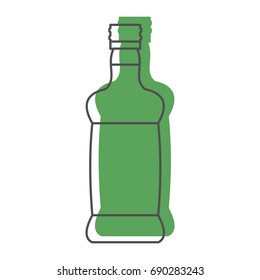 Bottle alcohol rum in line with color silhouette style icons vector illustration for design and web isolated on white background. Bottle alcohol rum vector object for labels and logo