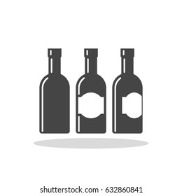 Bottle of Alcohol Vector Flat Icon.