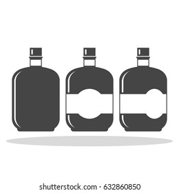 Bottle of Alcohol Vector Flat Icon.
