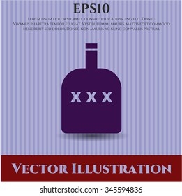 Botella del icono del vector del alcohol