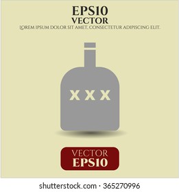 Bottle of alcohol vector icon