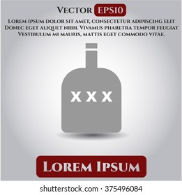 Botella de icono o símbolo del vector del alcohol