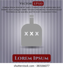 Botella de icono o símbolo del vector del alcohol