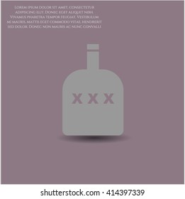 Bottle of alcohol vector icon or symbol