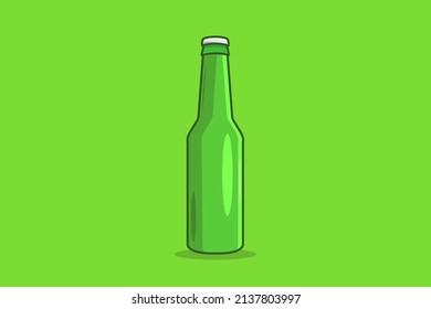 Bottle alcohol vector illustration green