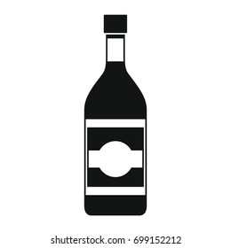 Bottle alcohol vodka in black simple silhouette style icons vector illustration for design and web isolated on white background. Bottle alcohol vodka vector object for labels