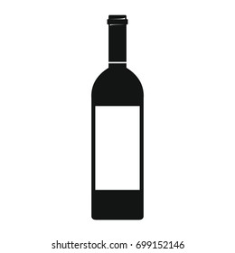 Bottle alcohol wine in black simple silhouette style icons vector illustration for design and web isolated on white background. Bottle alcohol wine vector object for labels