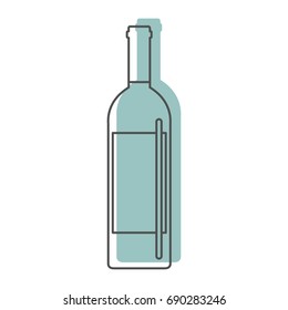 Bottle alcohol wine in line with color silhouette style icons vector illustration for design and web isolated on white background. Bottle alcohol wine vector object for labels