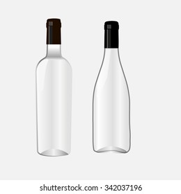 Bottle of alcohol. Bottle of wine on white background. Vector illustration