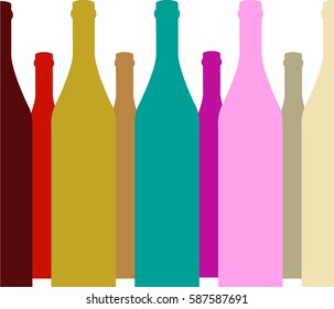 
Bottle of alcohol.Glasses alcohol background.Design for Party.Alcoholic Bottles vector.Wine background.Cocktail Party.Wine List Design.Template for Menu Card.Suitable for Poster.Card with Glasses.
