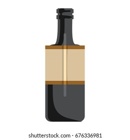 Bottle with alcoholic drinks isolated on white background