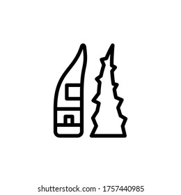 Bottle aloe vera icon. Simple line, outline vector elements of healing plant icons for ui and ux, website or mobile application