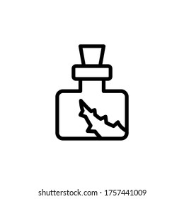 Bottle aloe vera icon. Simple line, outline vector elements of healing plant icons for ui and ux, website or mobile application