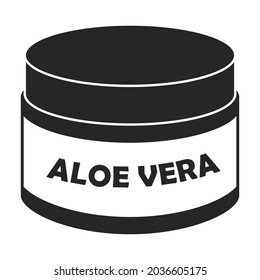 Icono vectorial de aloe vera de botella.Icono vector negro aislado en botella de fondo blanco aloe vera.