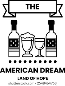 A bottle of American Dream beer is shown with a glass of beer