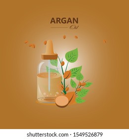 bottle of argan oil vector