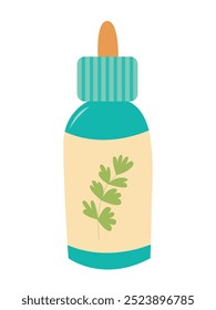 Bottle with aroma oil vector illustration on white background