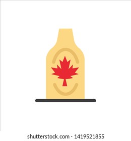 Bottle, Autumn, Canada, Leaf, Maple  Flat Color Icon. Vector icon banner Template