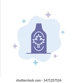 Bottle, Autumn, Canada, Leaf, Maple Blue Icon on Abstract Cloud Background. Vector Icon Template background