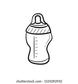 Bottle Baby Pacifier Doodle Vector Icon
