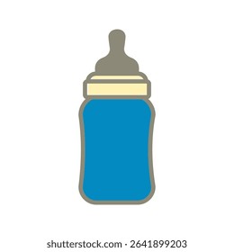 Bottle of baby pacifier.Outline icon of baby bottle.Isolated on white background. Vector illustration. simple eps 10 .icon vector aris color
