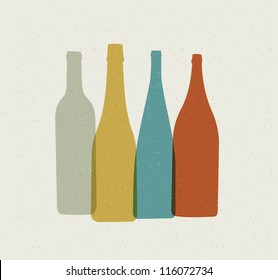 Bottle background. Retro poster.
