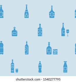 Bottle background - Vector seamless pattern solid silhouettes of drink and alcohol for graphic design