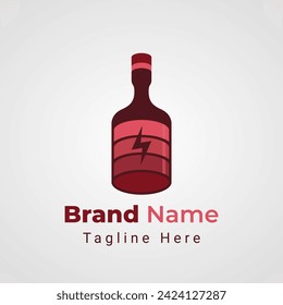 Bottle Battery Logo, combination of Bottle and battery symbol