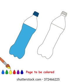 Bottle to be colored. Coloring book for children. Visual game.