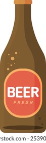 bottle beer beverage brewery cold drink glass liquid pub restaurant vector illustration bottle of beer