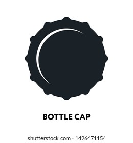 Bottle Beer Cap Aluminum Vector Flat Line Icon Illustration