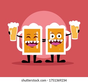 Bottle of beer cartoon design