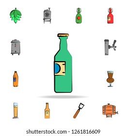 bottle of beer colored sketch style icon. Detailed set of color beer in hand drawn style icons. Premium graphic design. One of the collection icons for websites, web design