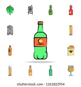 bottle of beer colored sketch style icon. Detailed set of color beer in hand drawn style icons. Premium graphic design. One of the collection icons for websites, web design on white background