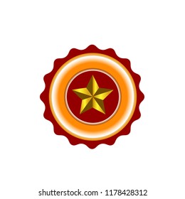 bottle beer cork design - top view - label icon simbol with star