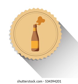 bottle beer drink alcohol label shadow vector illustration eps 10
