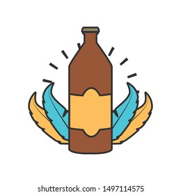 bottle beer with feathers oktoberfest